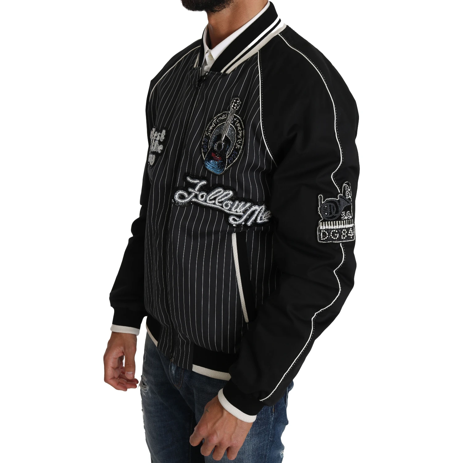 Black DD58 SG62 Sequined Beaded Jacket