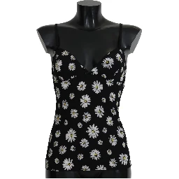 Black Daisy Print Dress Lingerie Chemisole