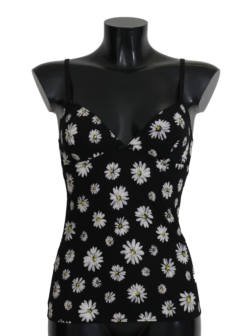 Black Daisy Print Dress Lingerie Chemisole