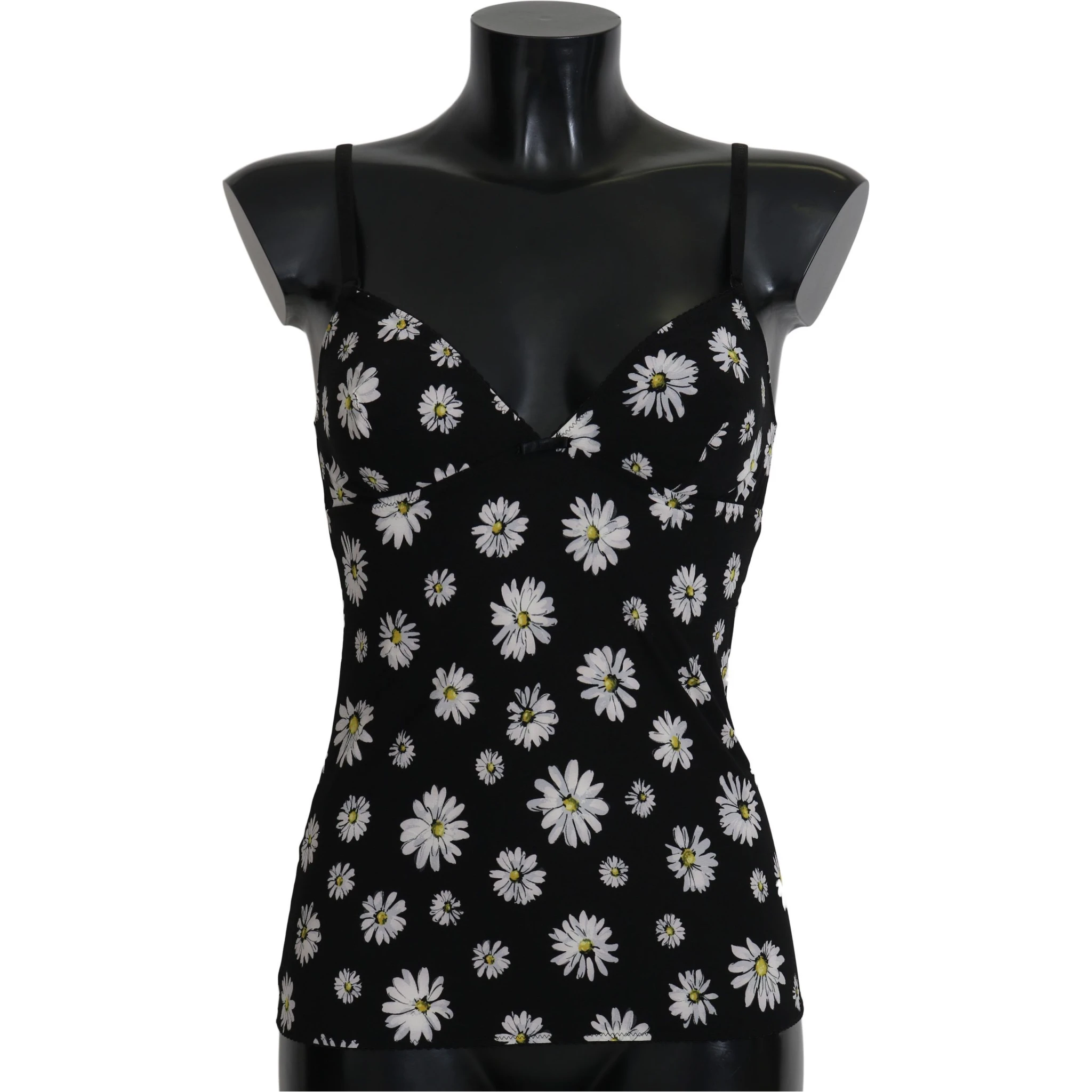 Black Daisy Print Dress Lingerie Chemisole