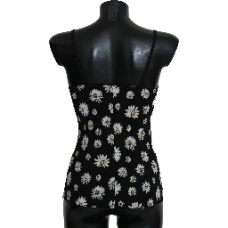 Black Daisy Print Dress Lingerie Chemisole