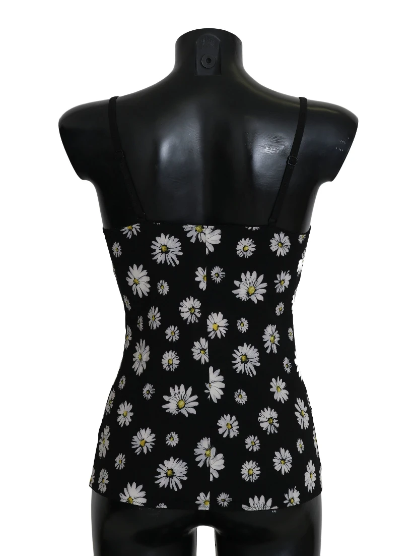 Black Daisy Print Dress Lingerie Chemisole