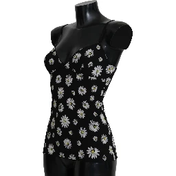 Black Daisy Print Dress Lingerie Chemisole