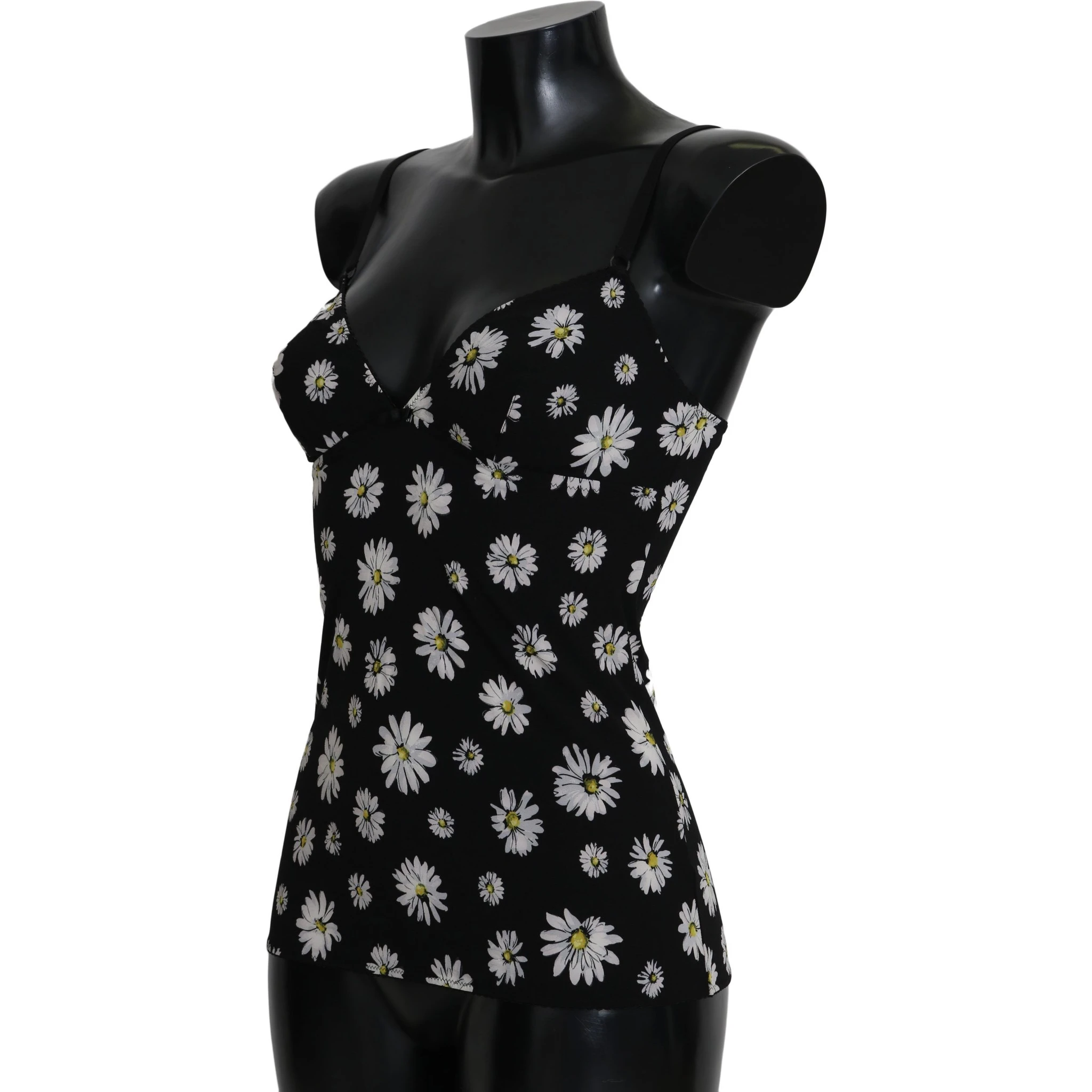 Black Daisy Print Dress Lingerie Chemisole