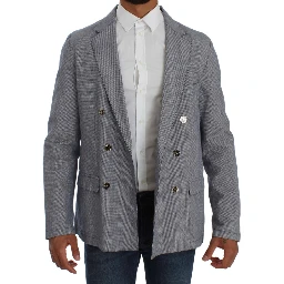 Blue Double Breasted Regular Fit Blazer