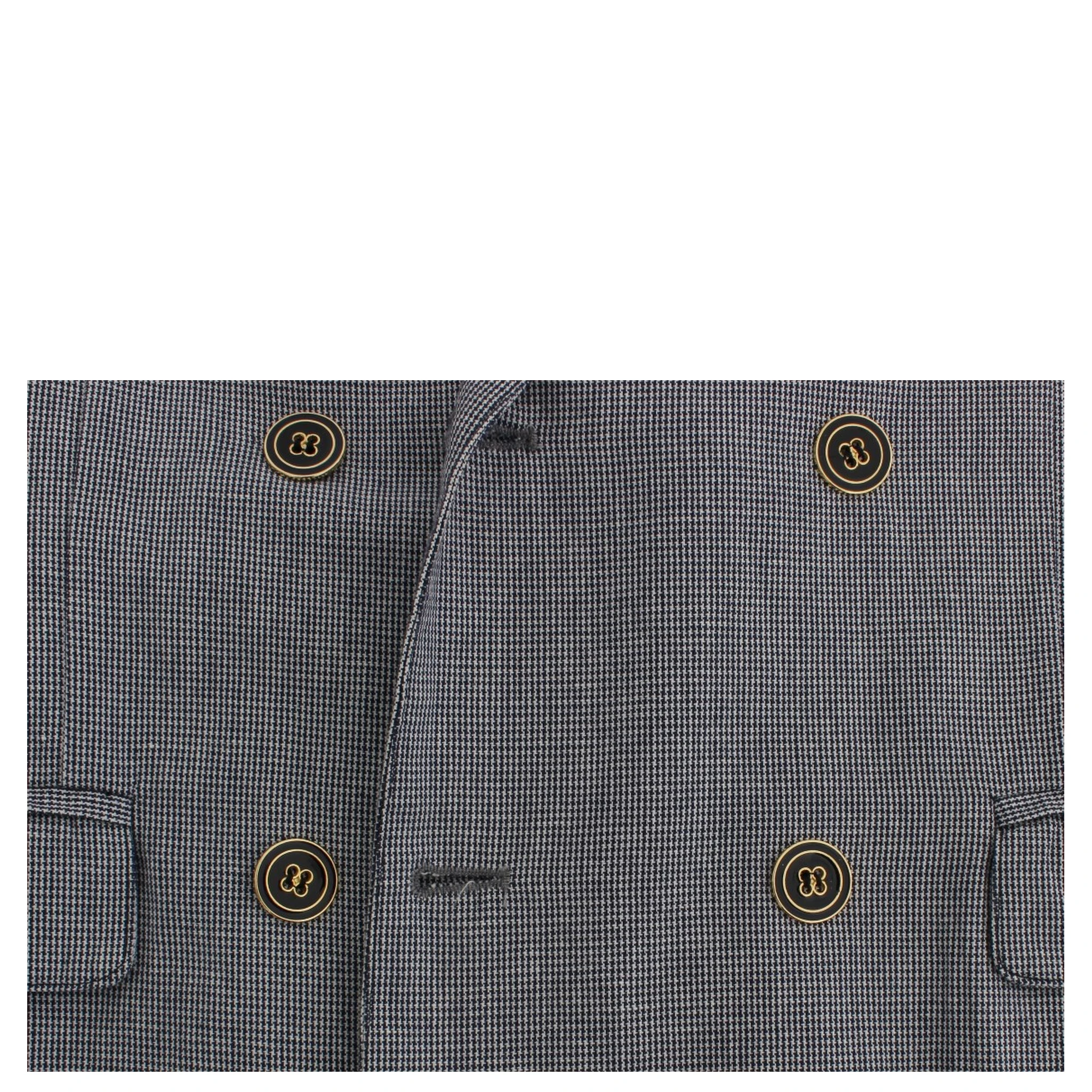 Blue Double Breasted Regular Fit Blazer