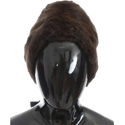 Brown Weasel Fur Womens Cashmere Hat Beanie