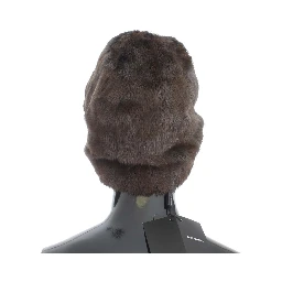 Brown Weasel Fur Womens Cashmere Hat Beanie