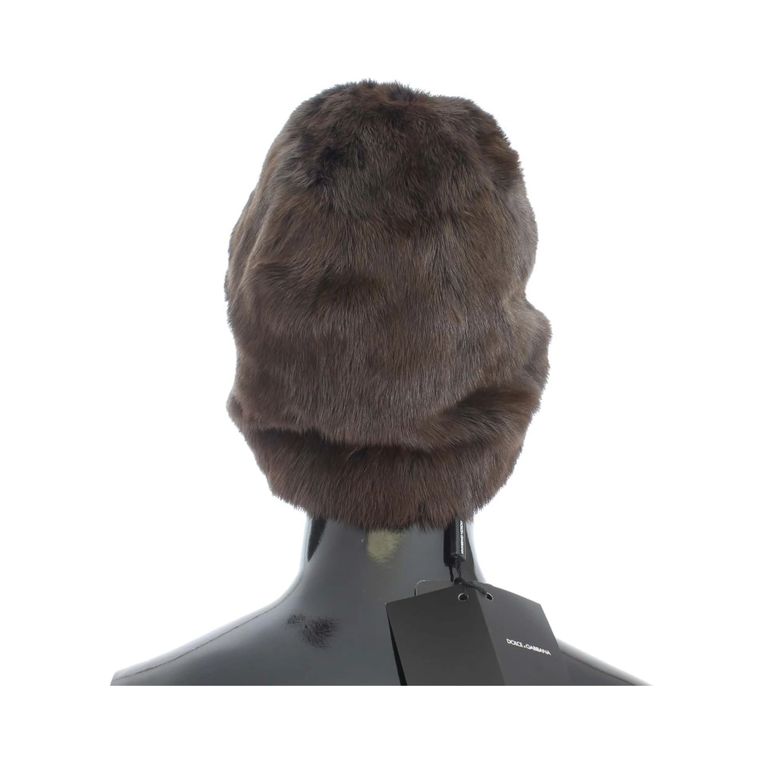 Brown Weasel Fur Womens Cashmere Hat Beanie