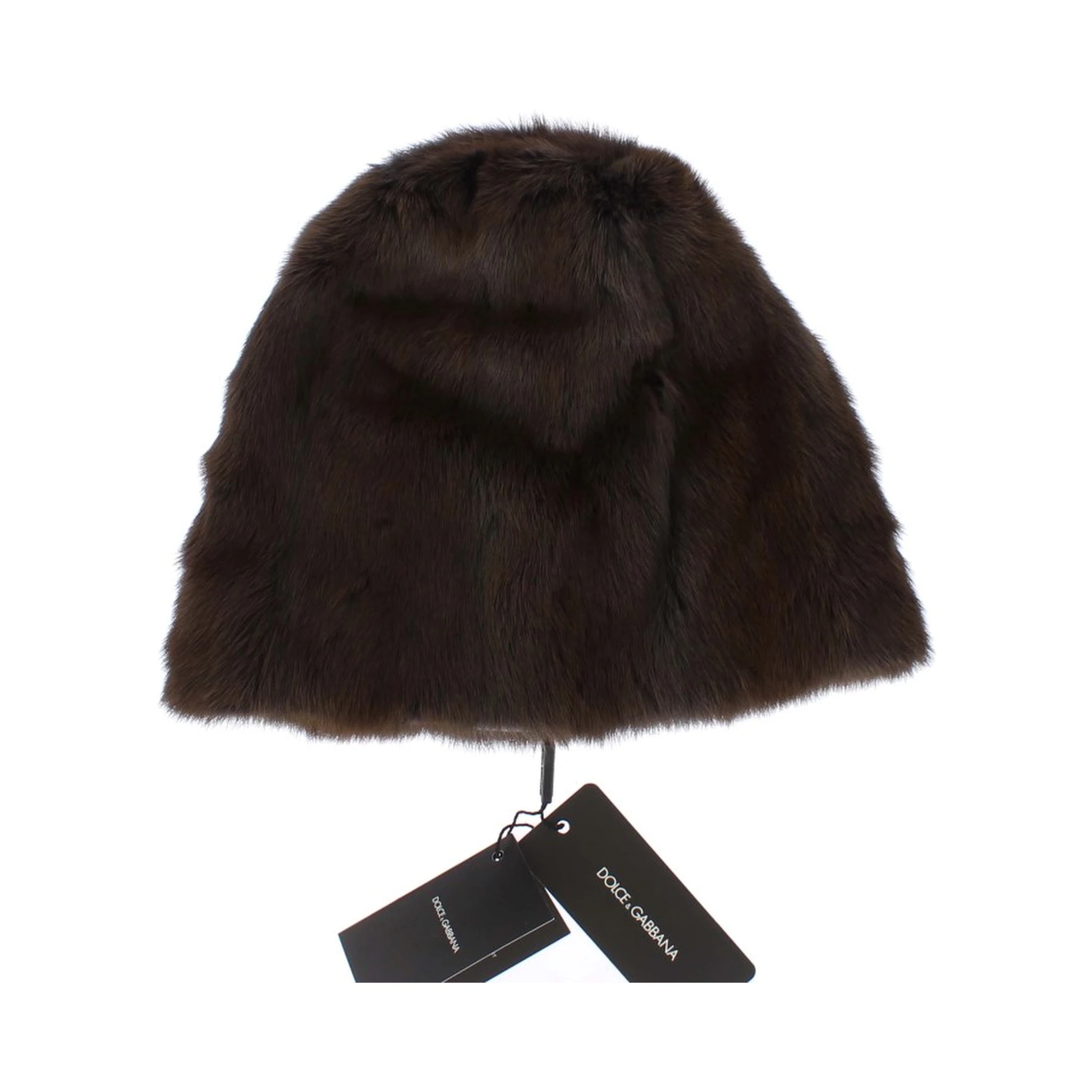 Brown Weasel Fur Womens Cashmere Hat Beanie