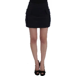 Blue Cotton Denim Mini Skirt