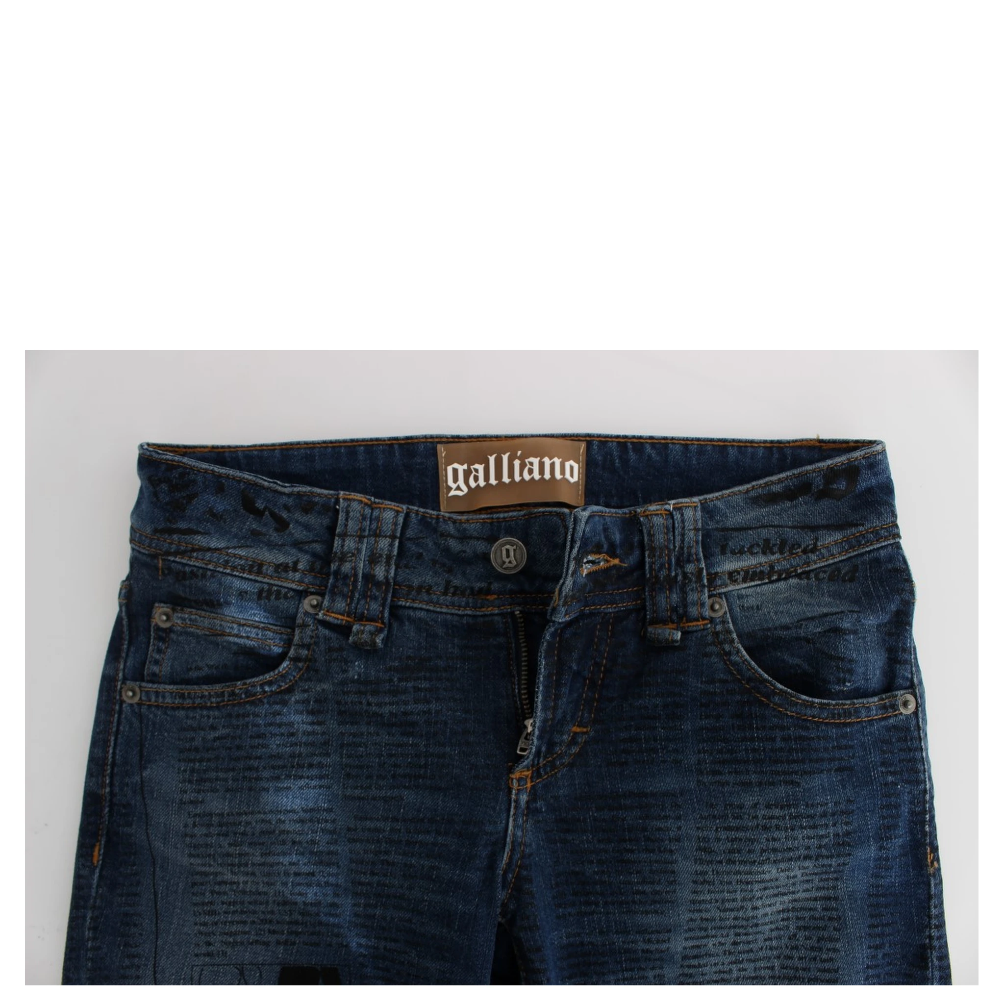 Blue Wash Cotton Blend Slim Fit Bootcut Jeans