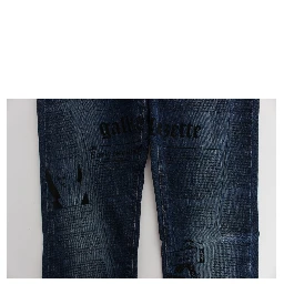 Blue Wash Cotton Blend Slim Fit Bootcut Jeans