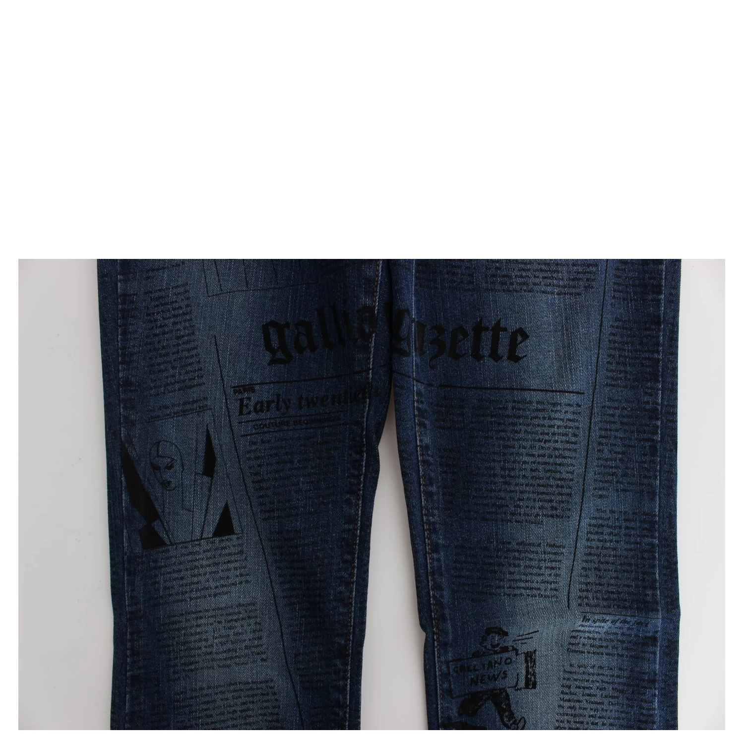 Blue Wash Cotton Blend Slim Fit Bootcut Jeans
