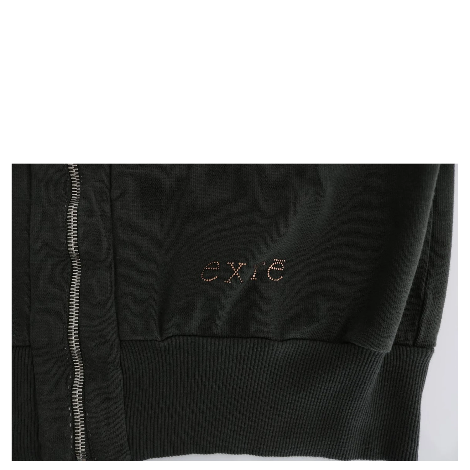 Gray Top Hooded Cotton Zipper Sweater