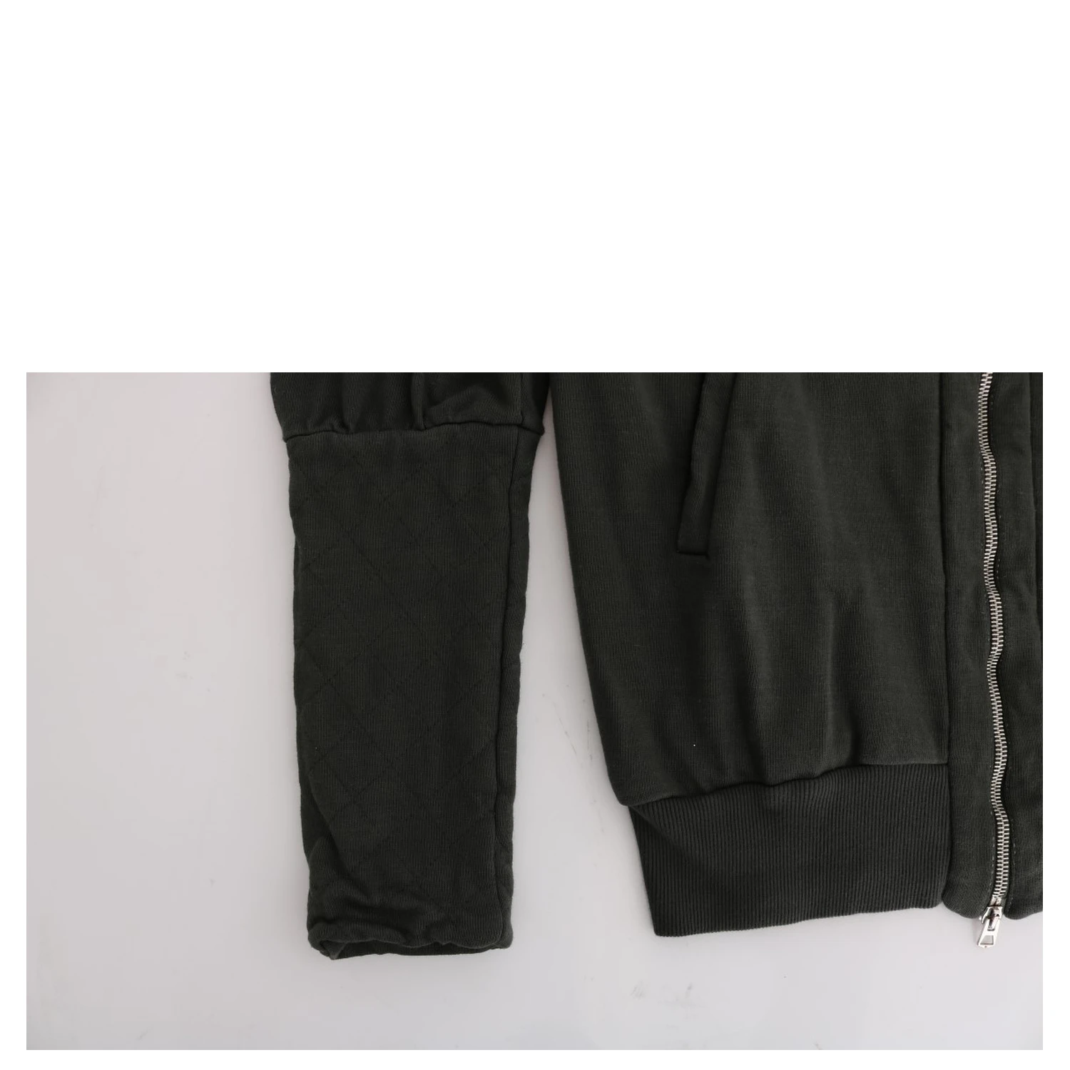 Gray Top Hooded Cotton Zipper Sweater