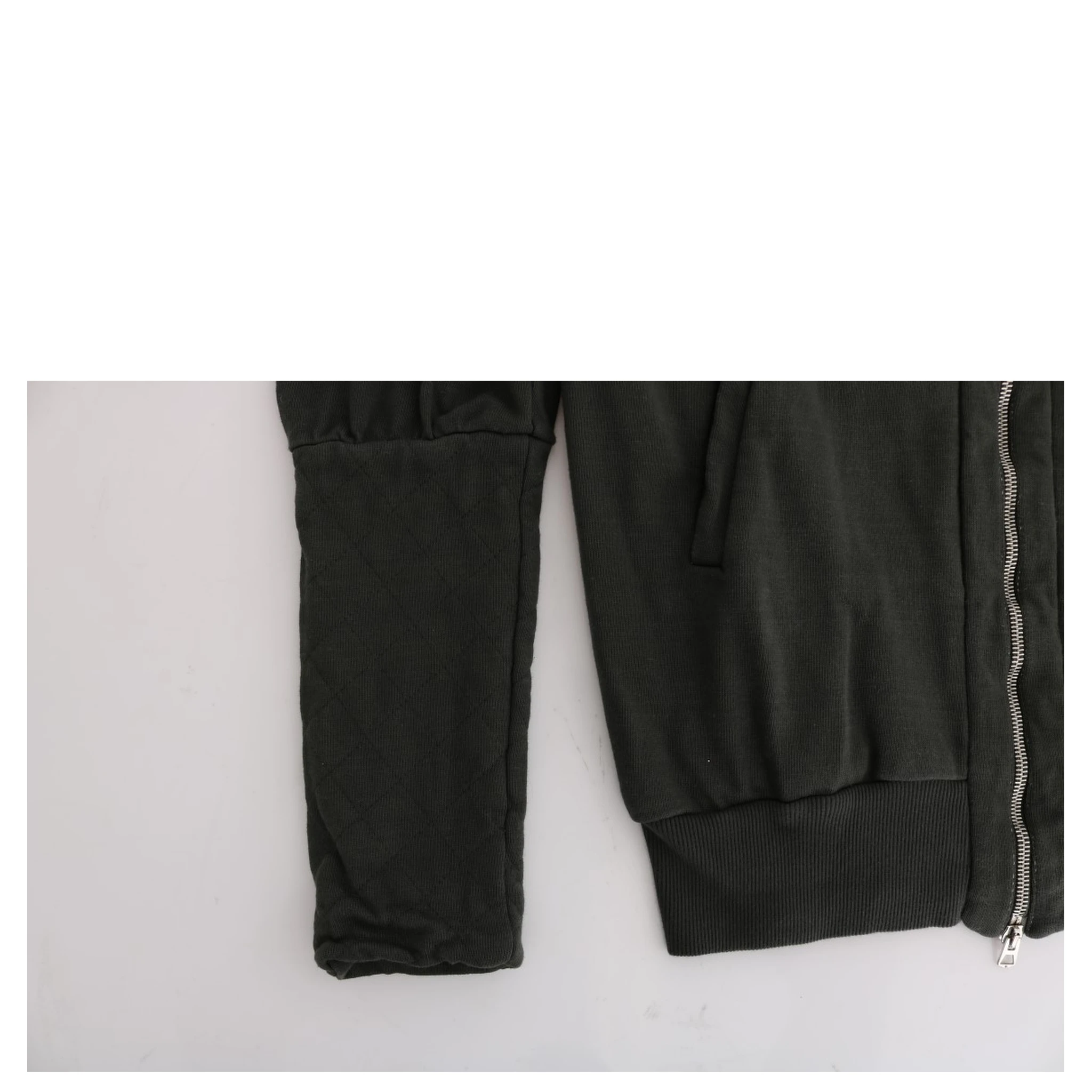 Gray Top Hooded Cotton Zipper Sweater