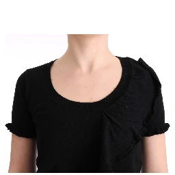 Black 100% Lana Wool Top Blouse T-shirt