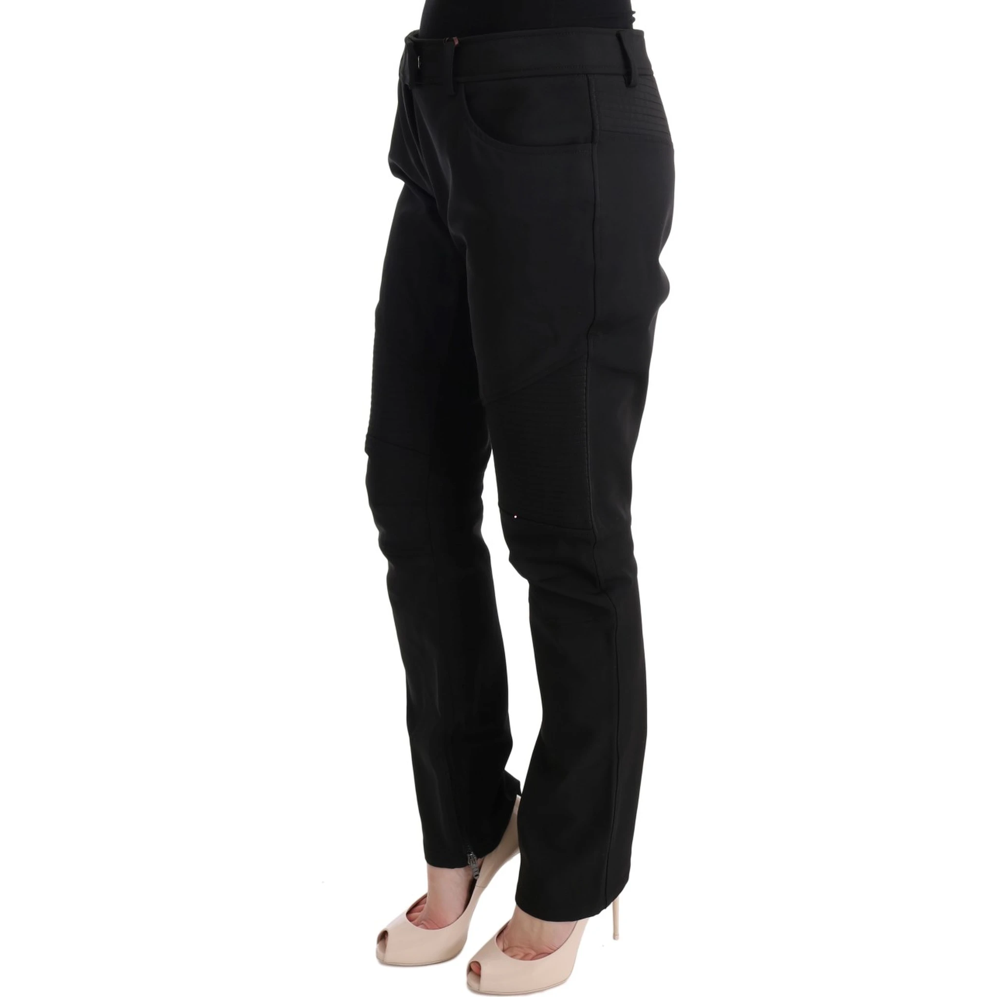 Black Cotton Slim Fit Casual Pants