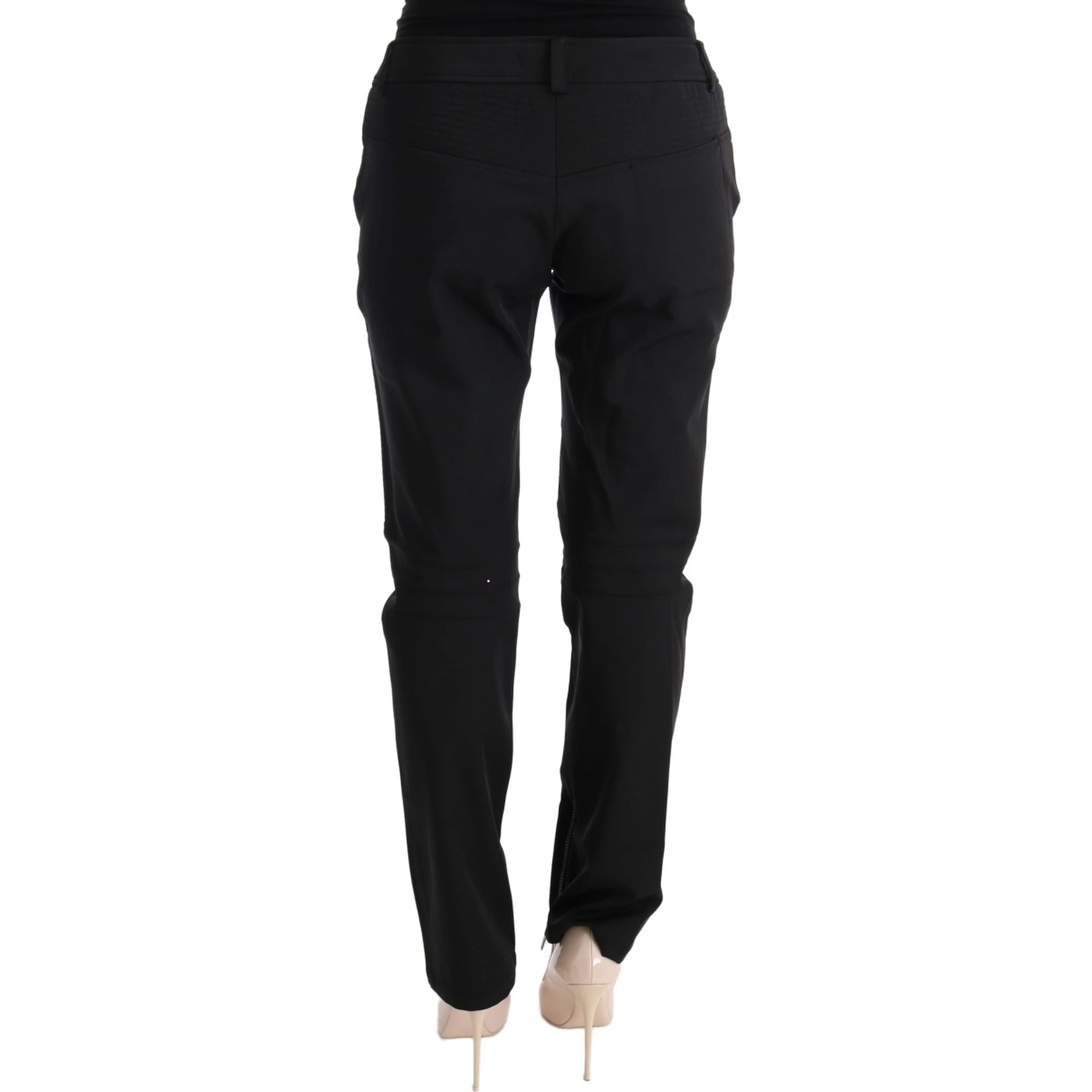 Black Cotton Slim Fit Casual Pants