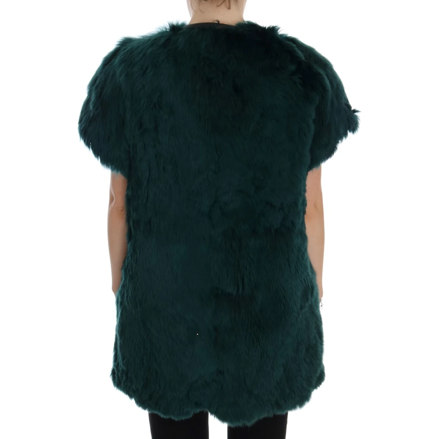 Green Alpaca Fur Vest Sleeveless Jacket