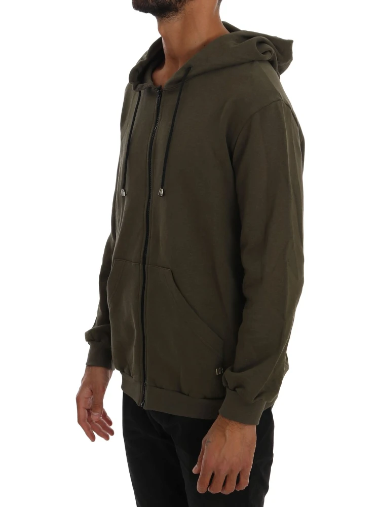 Green Full Zipper Hodded Cotton Sweater alternative
