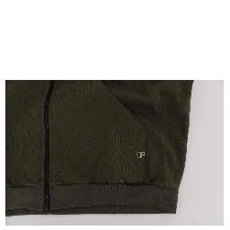 Green Full Zipper Hodded Cotton Sweater