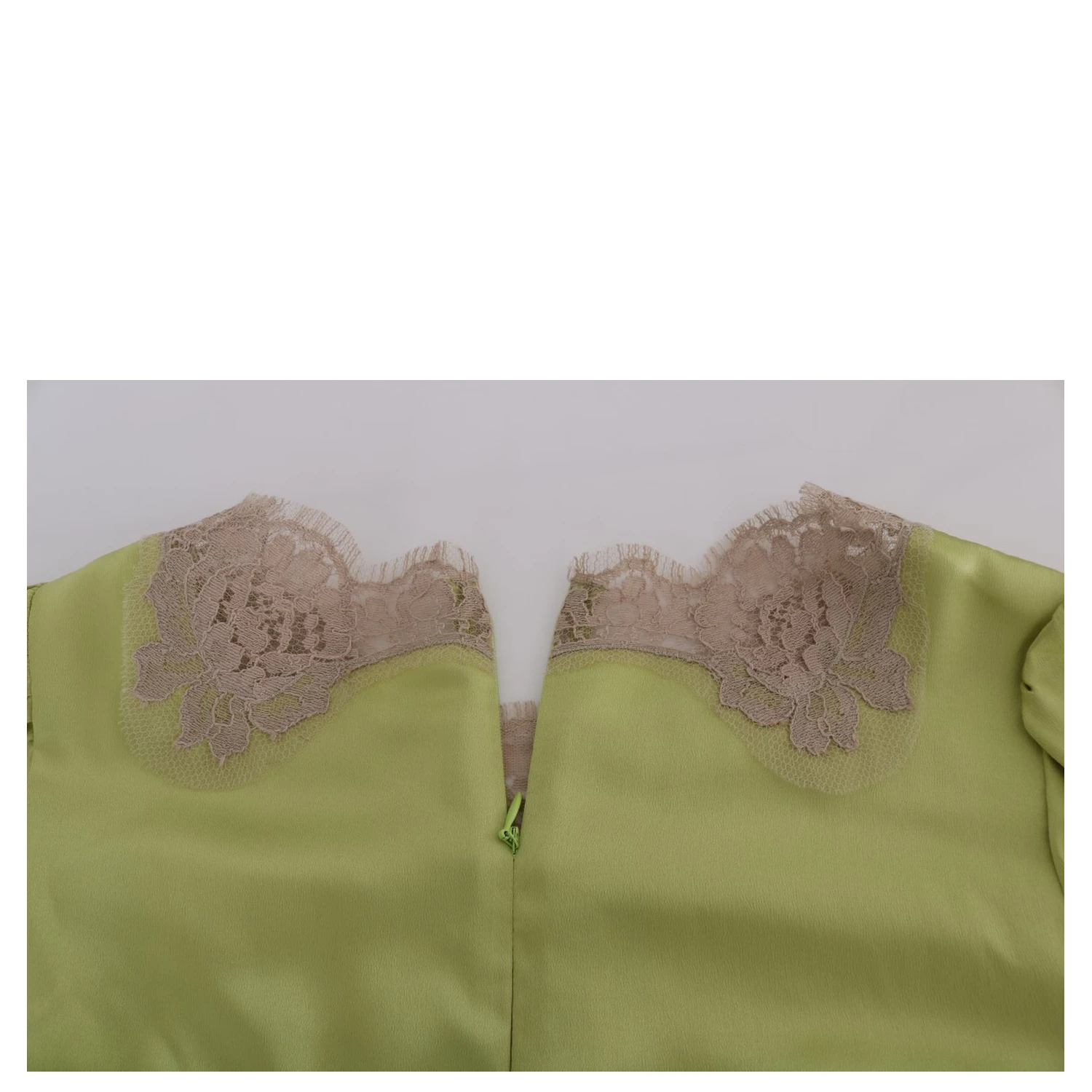 Green Silk Stretch Blouse Top