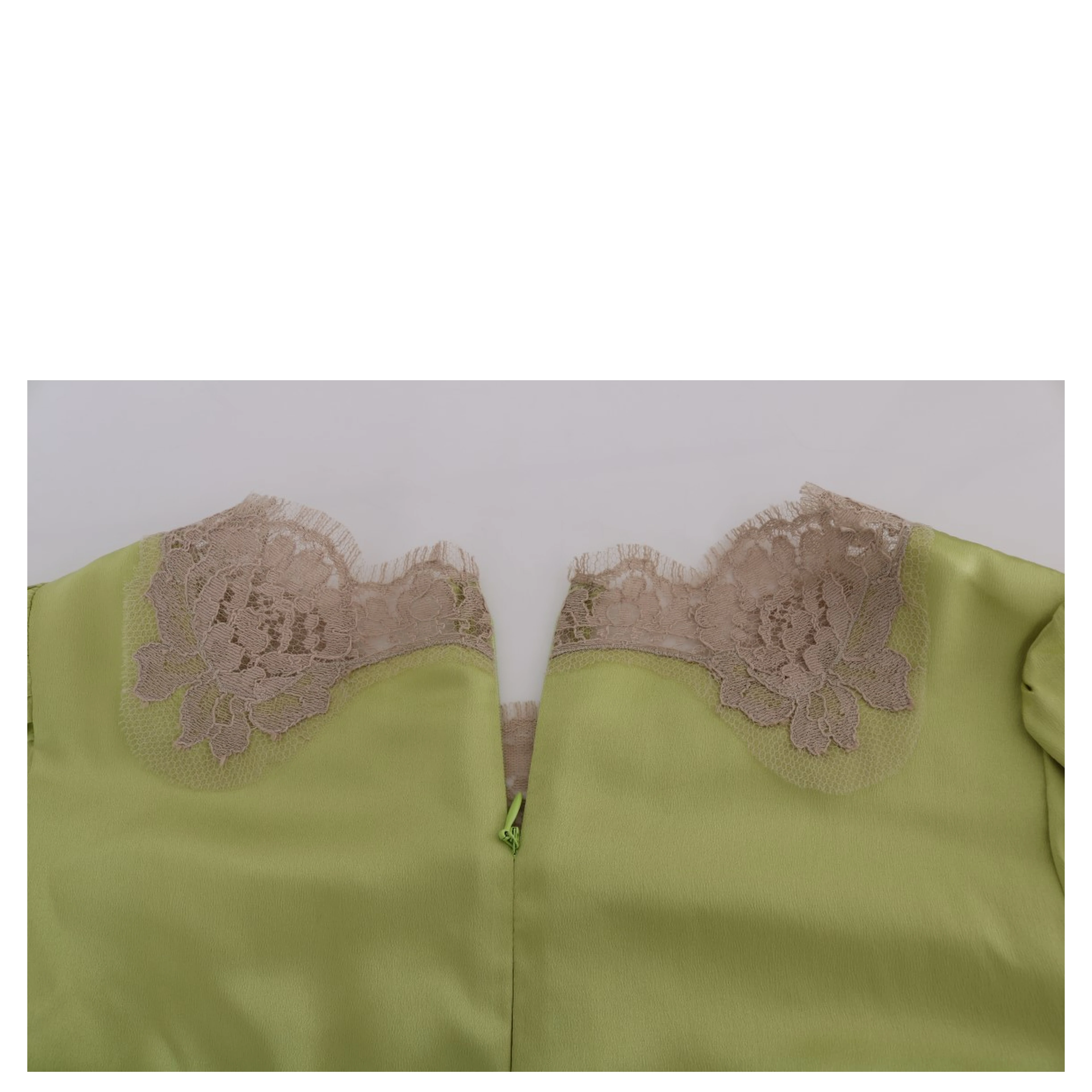 Green Silk Stretch Blouse Top