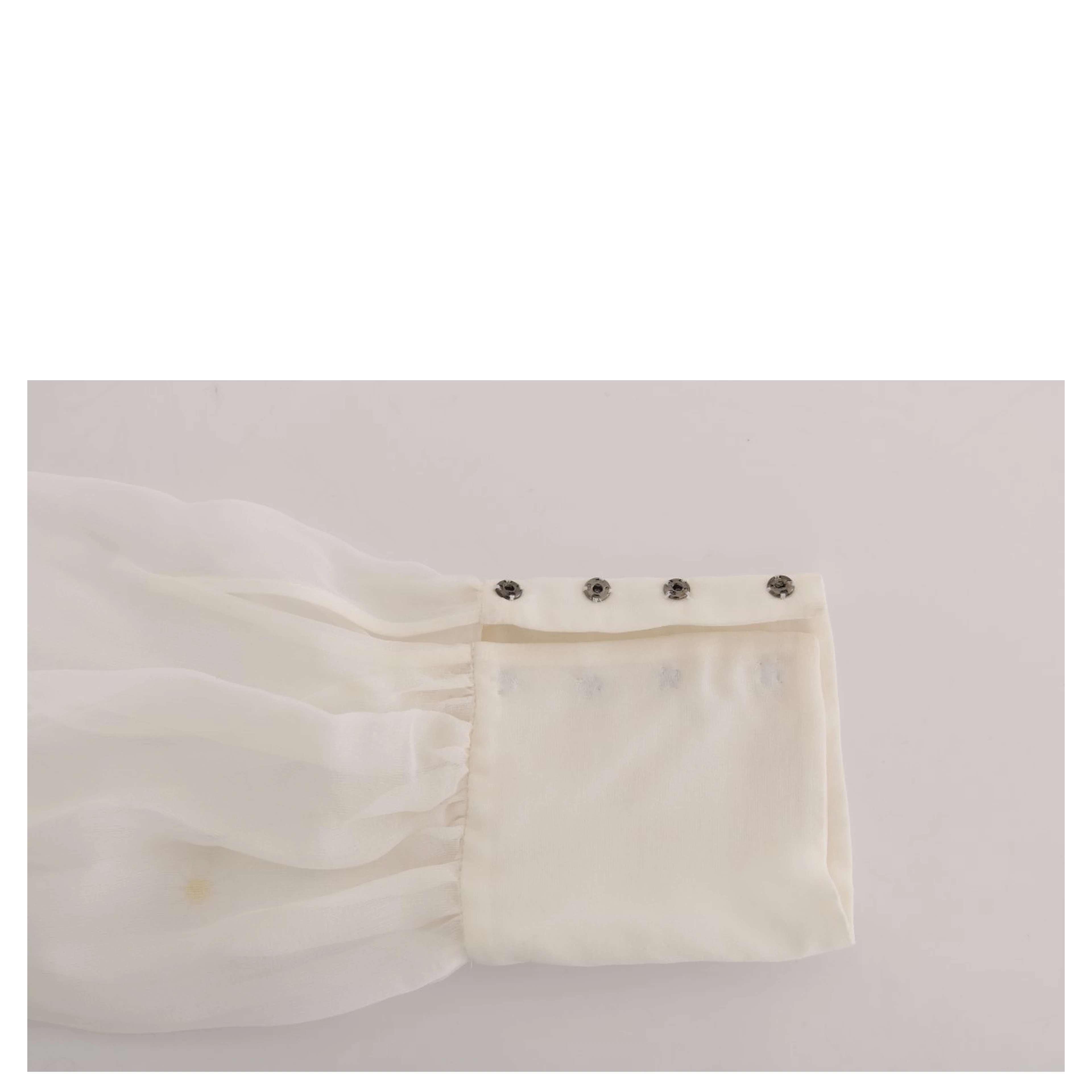 White Daisy Applique Silk Shirt