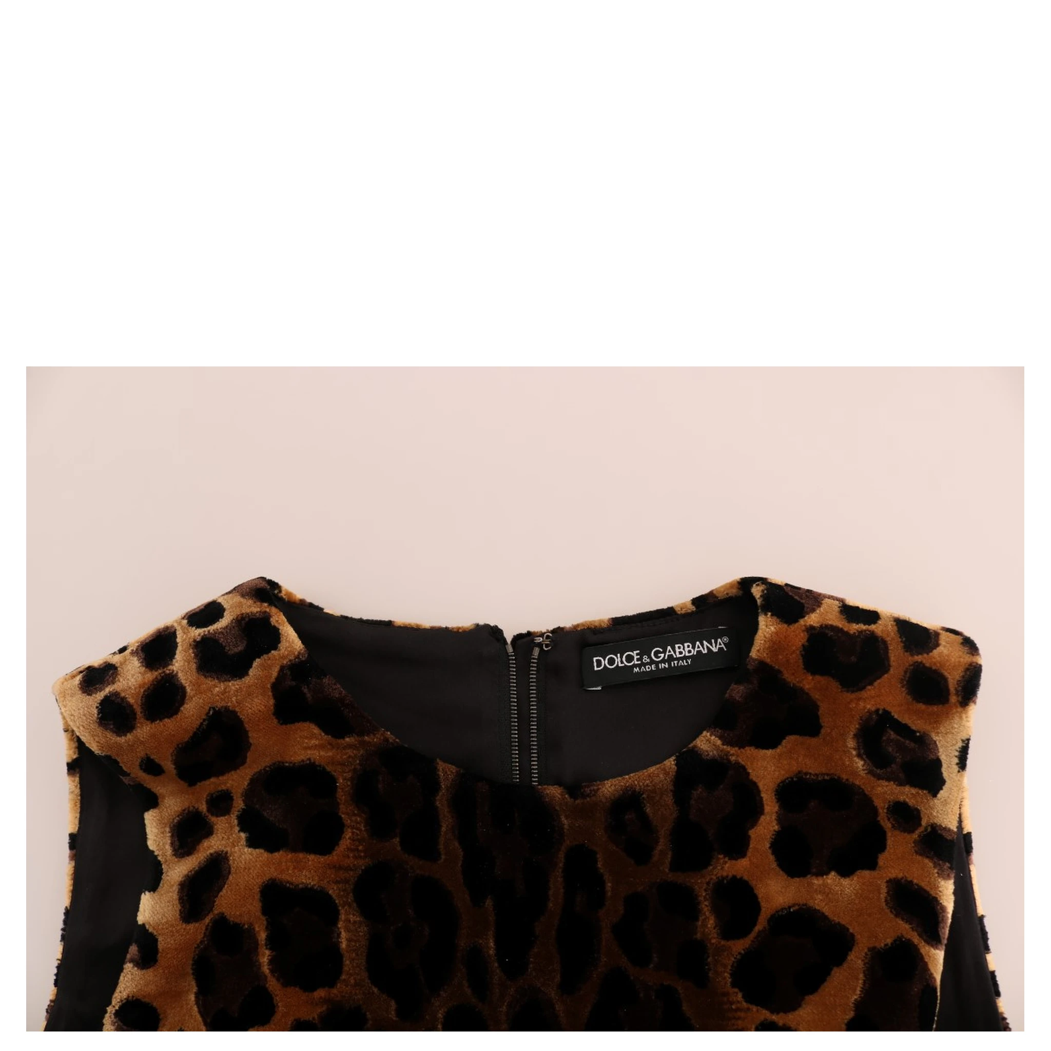 Brown Leopard Print Silk Sheath Dress