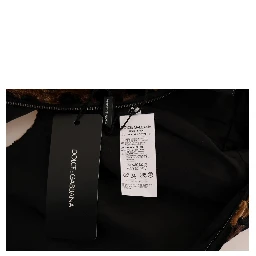 Brown Leopard Print Silk Sheath Dress