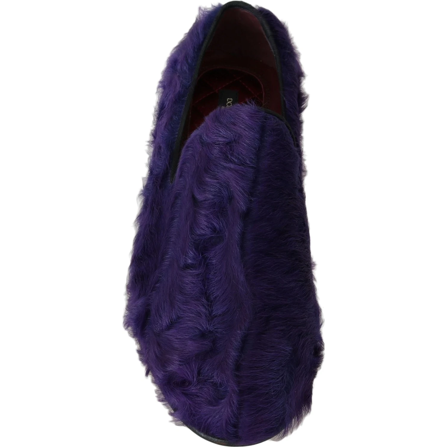 Purple Sheep Fur Leather Loafers