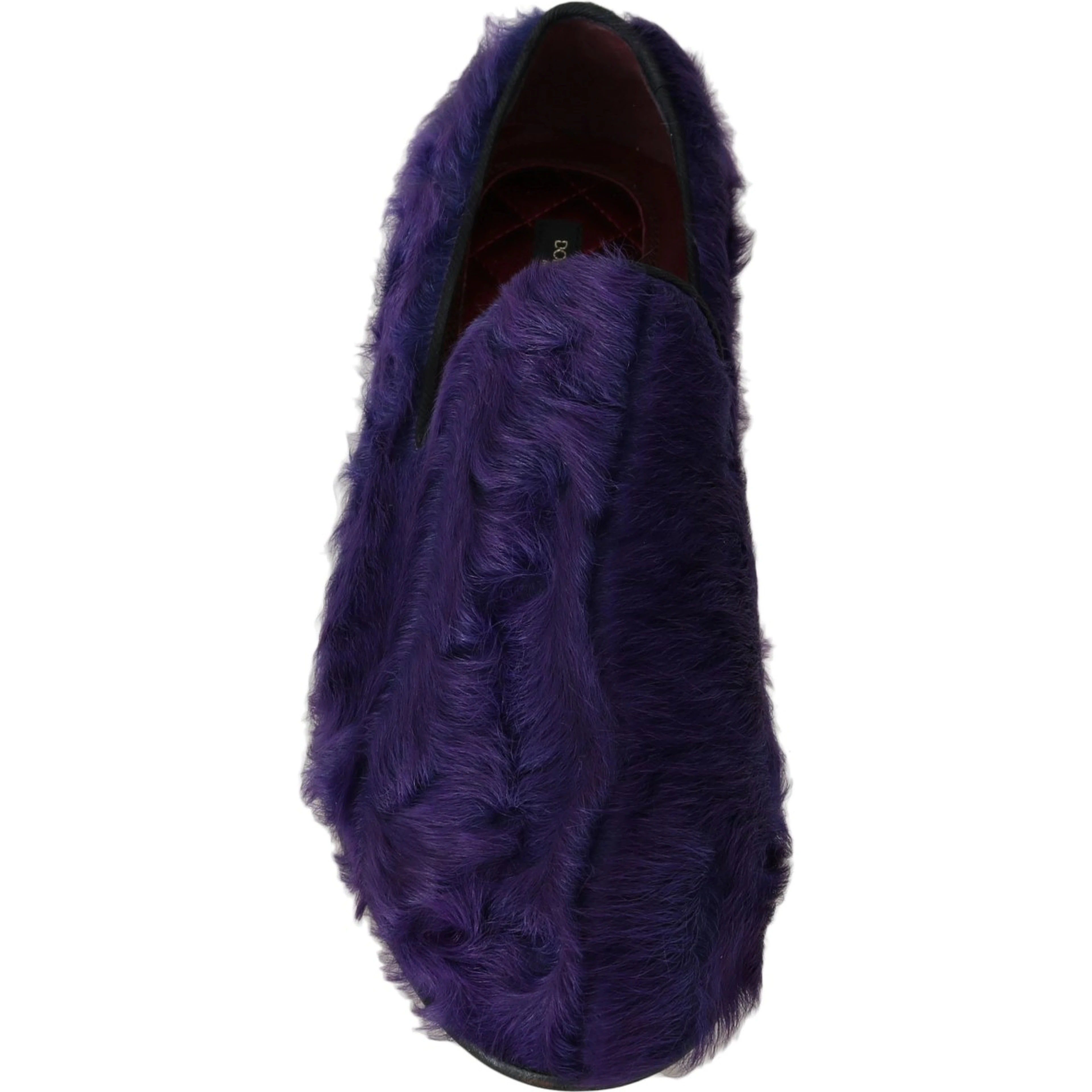 Purple Sheep Fur Leather Loafers