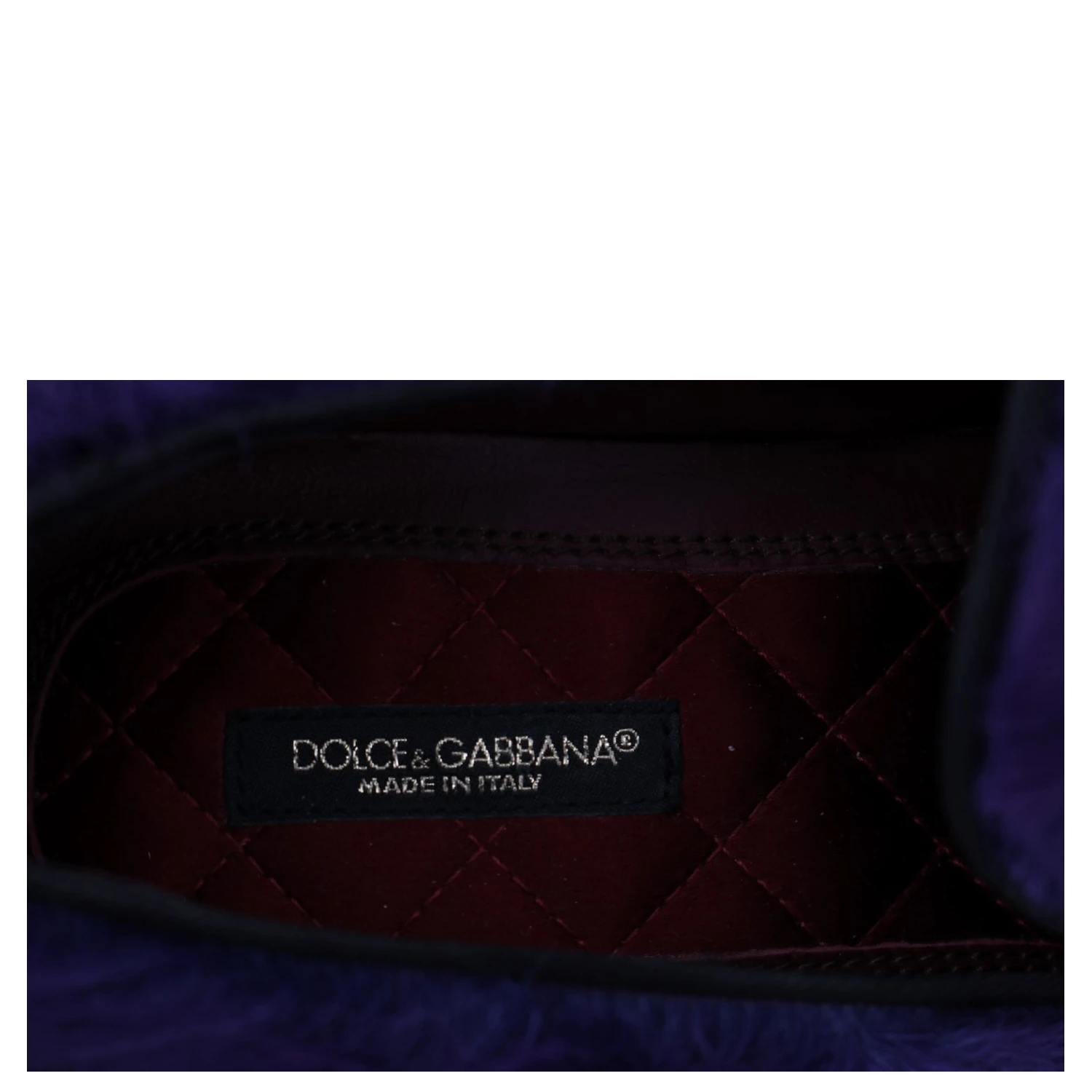 Purple Sheep Fur Leather Loafers