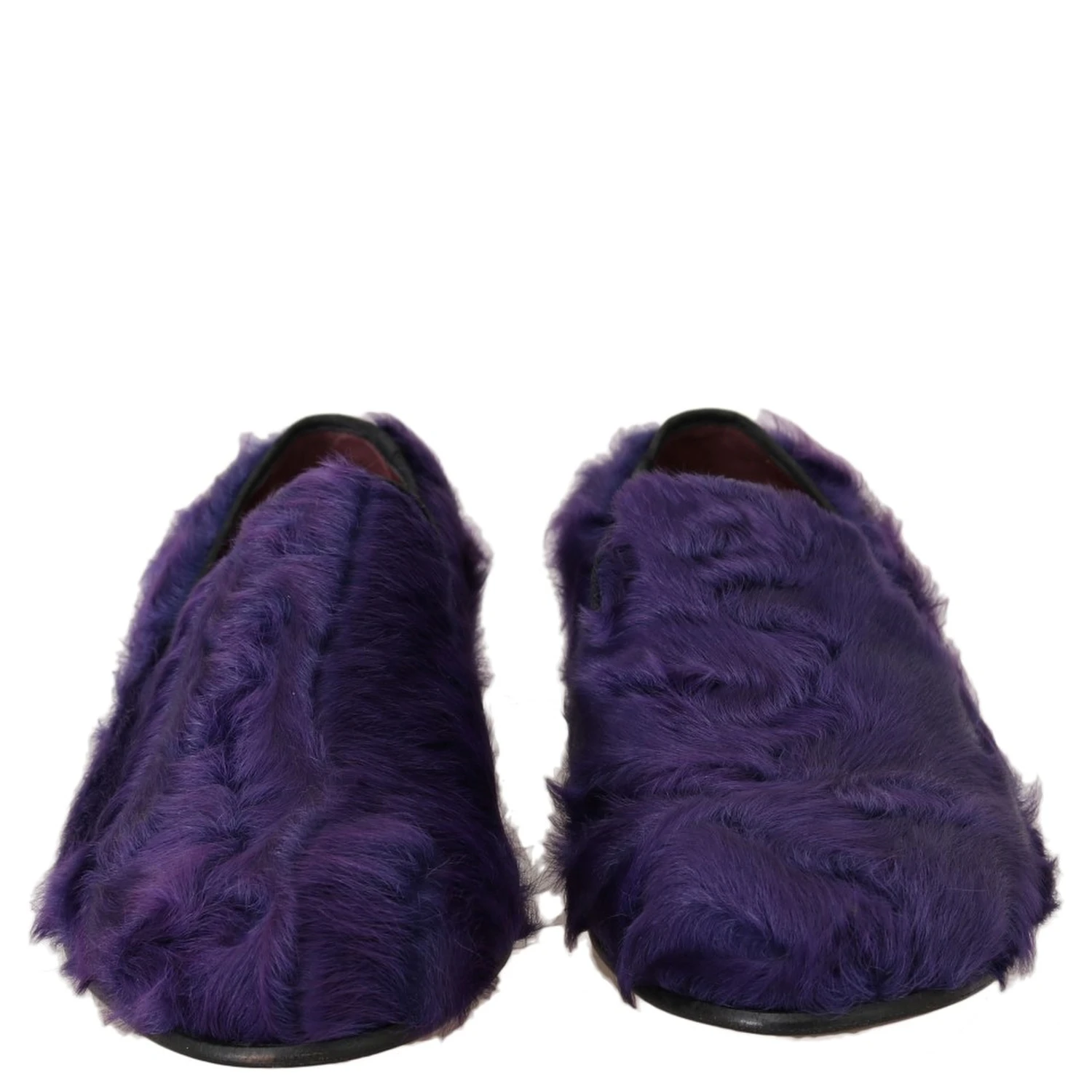 Purple Sheep Fur Leather Loafers
