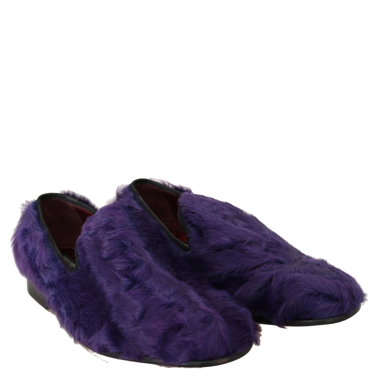 Purple Sheep Fur Leather Loafers