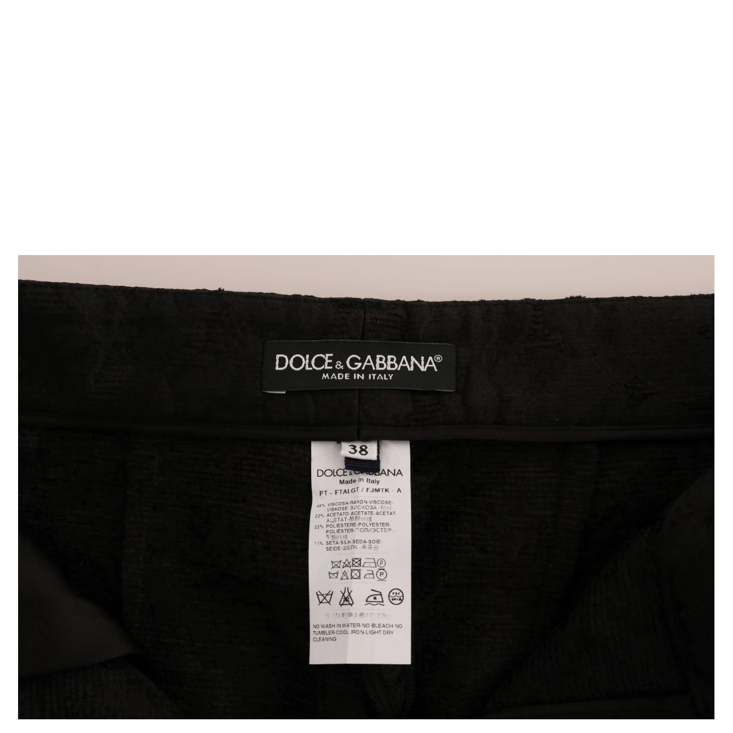 Black Floral Brocade Capri Pants