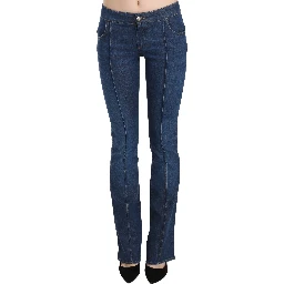 Blue Low Waist Boot Cut Denim Pants Jeans