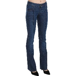 Blue Low Waist Boot Cut Denim Pants Jeans