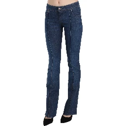 Blue Low Waist Boot Cut Denim Pants Jeans