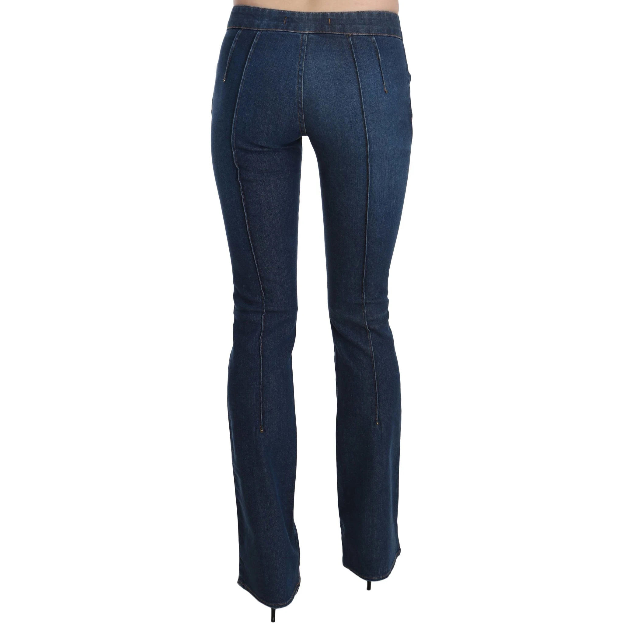 Blue Low Waist Boot Cut Denim Pants Jeans