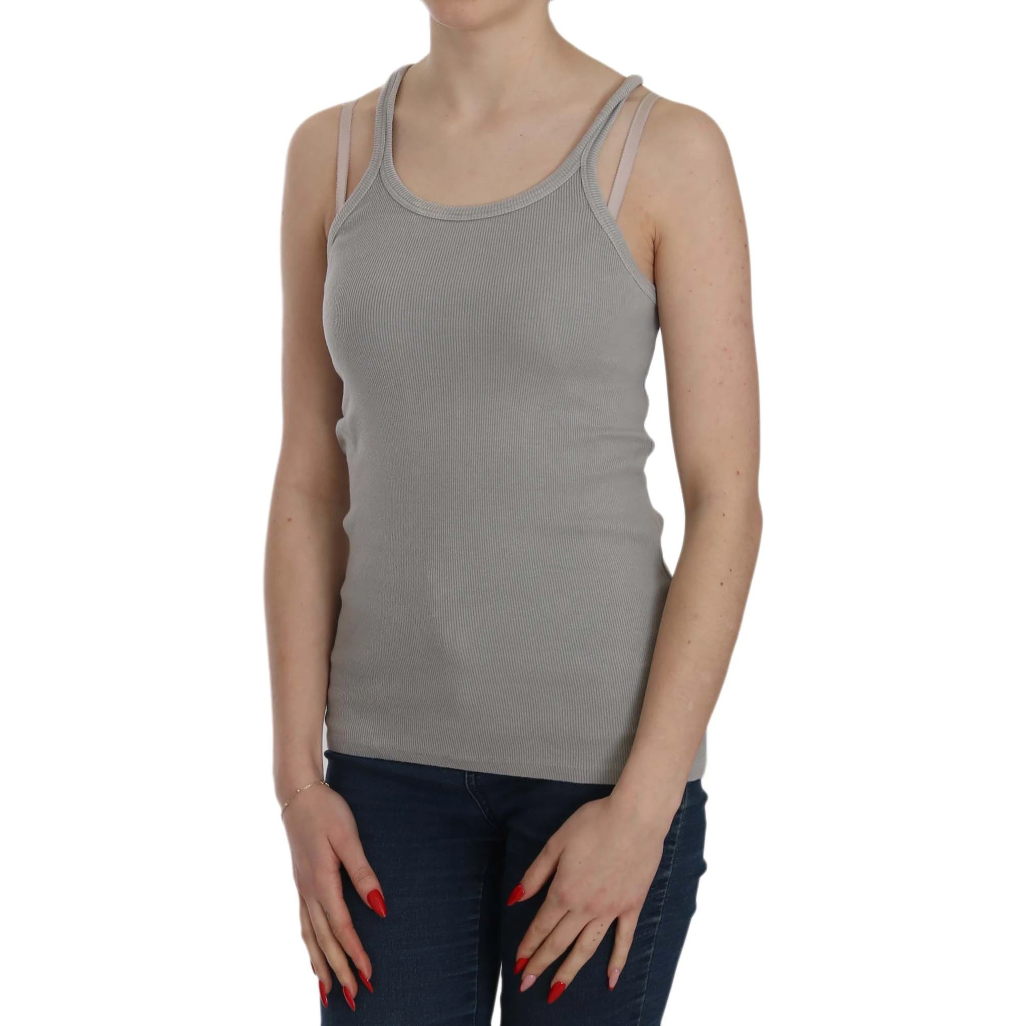 Grey Sleeveless Spaghetti Strap Shirt