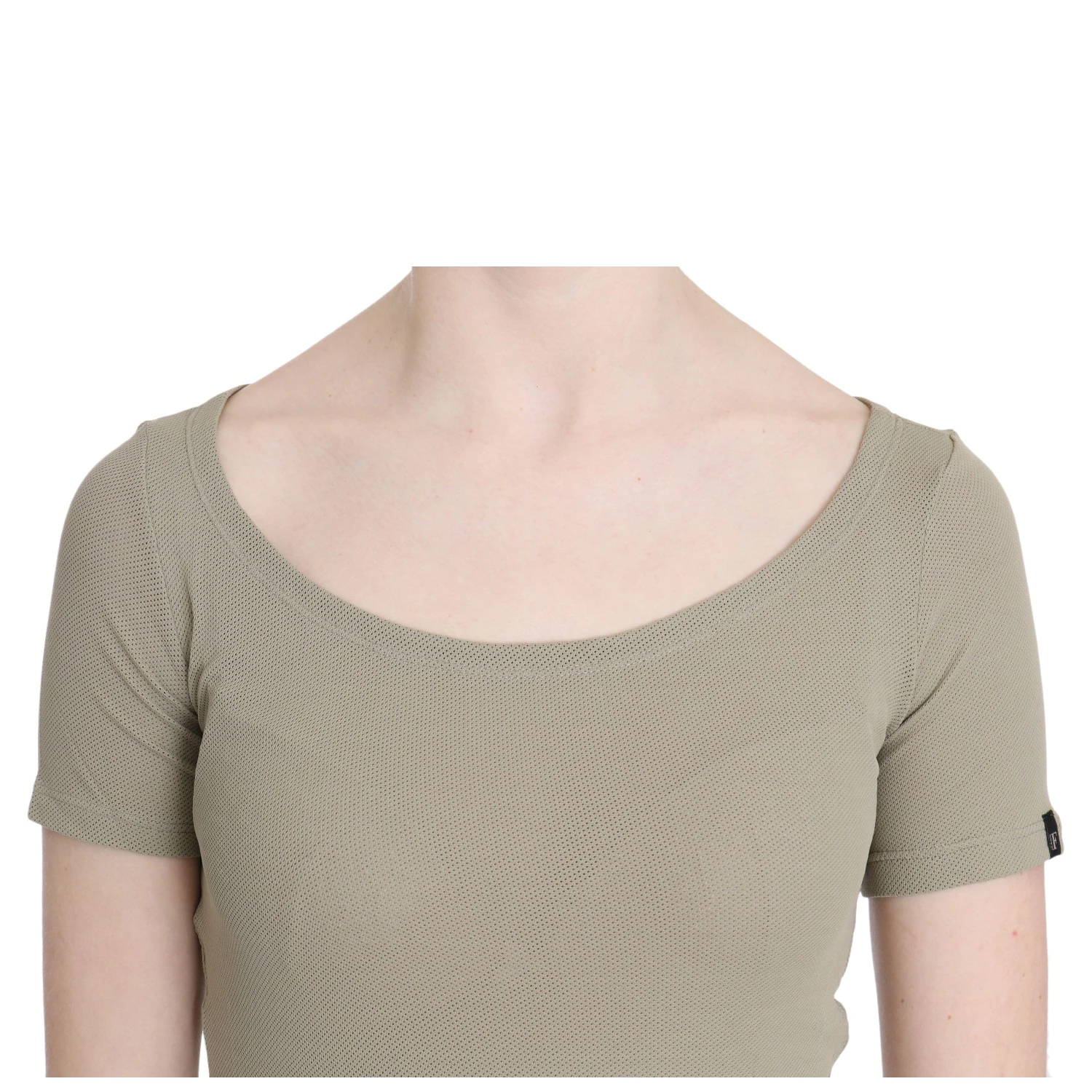 Gray 100% Nylon Short Sleeve Casual Tank Top Blouse