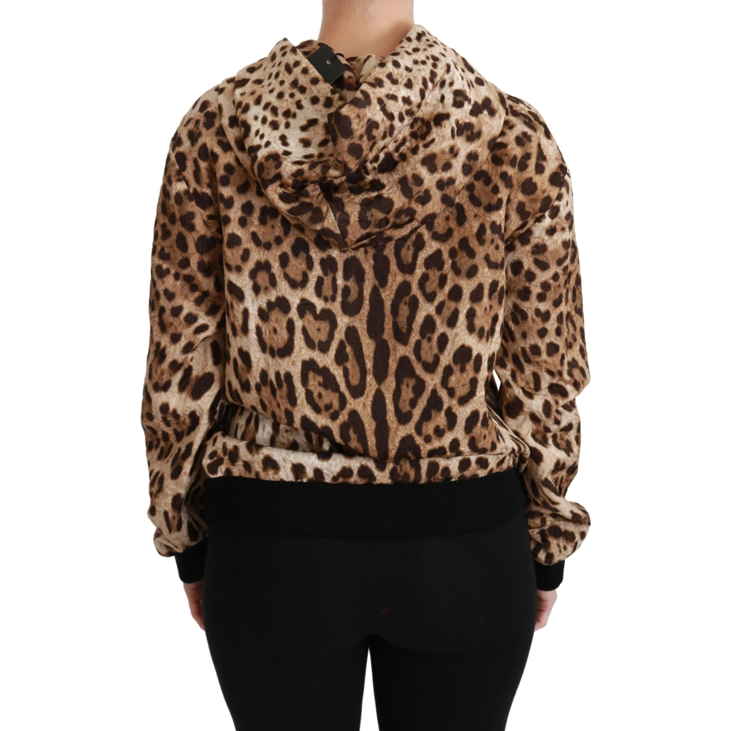 Brown Hooded Studded Ayers Leopard Sweater