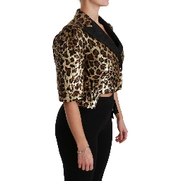 Blazer Gold Leopard Sequined Jacket