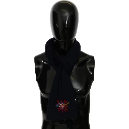 Blue #DGLovesLondon Wrap Shawl Wool Scarf