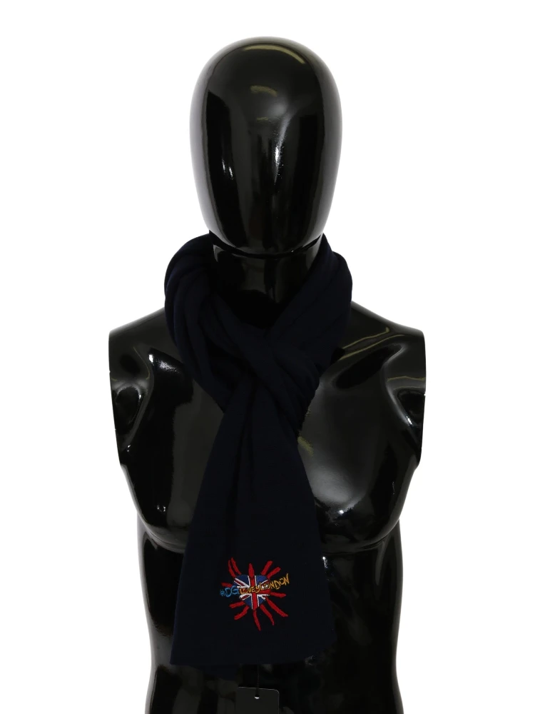 Blue #DGLovesLondon Wrap Shawl Wool Scarf