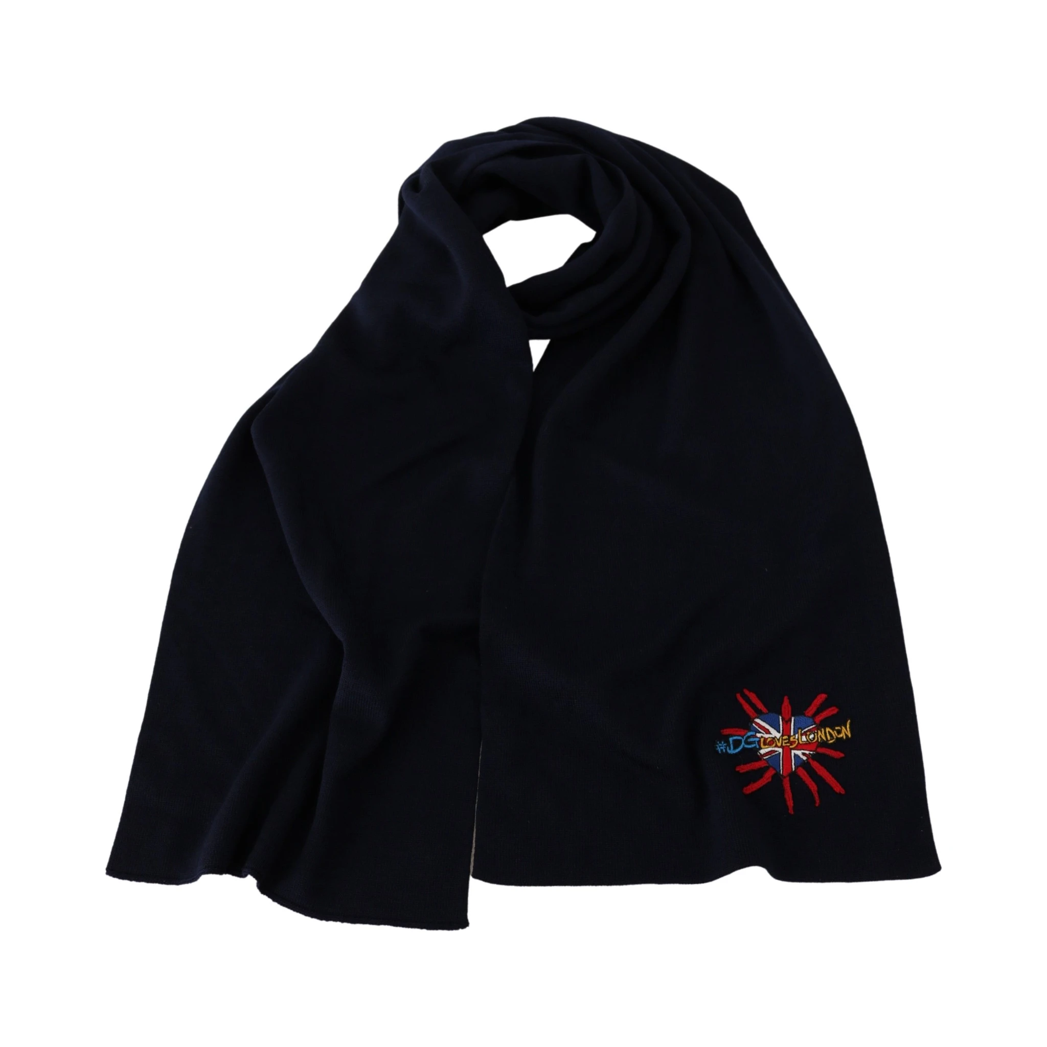 Blue #DGLovesLondon Wrap Shawl Wool Scarf