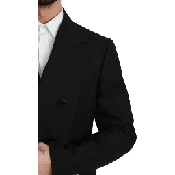Black Slim Fit Jacket Coat Wool Blazer